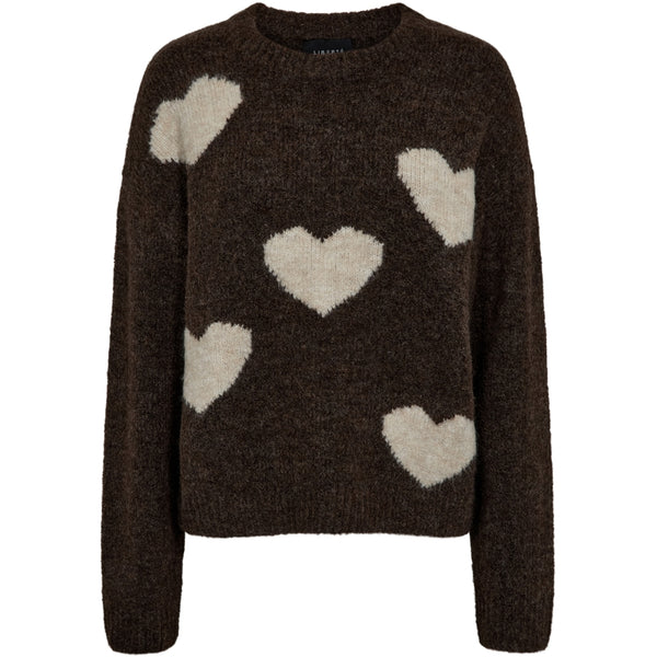 Liberté Liberte dame pullover strik FRO Knit CHOCOLATE IVORY HEART