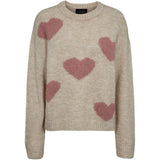 Liberté Liberte dame pullover strik FRO Knit IVORY ROSE HEART