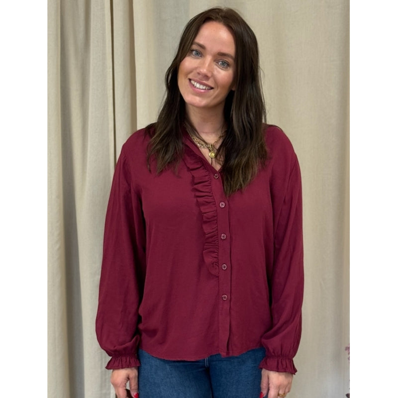 LULULIA Lululia dam blus LuEllen 5897 Shirt Bordeaux