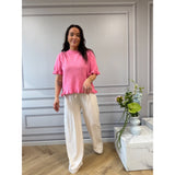 LULULIA Lululia dam byxor LuChloe 62671 Pant Sabbia/Peach Stripe