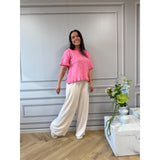 LULULIA Lululia dam byxor LuChloe 62671 Pant Sabbia/Peach Stripe