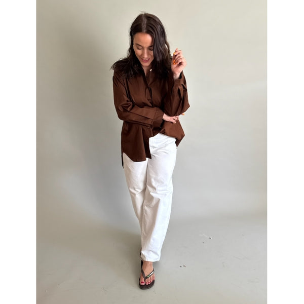LULULIA Lululia dam skjorta LuVanessa 7178 Shirt Brown