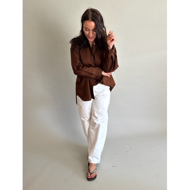 LULULIA Lululia dam skjorta LuVanessa 7178 Shirt Brown