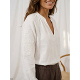 MARTA DU CHATEAU Marta Du Chateau Dam Blus MdcSevina Blouse Offwhite