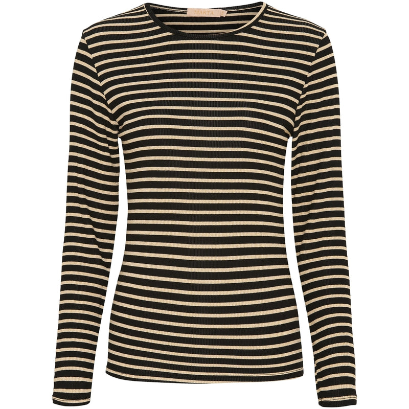 MARTA DU CHATEAU Marta Du Chateau dam långärmad t-shirt MdcSigne 5356 T-shirt Black/gold