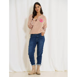 MARTA DU CHATEAU Marta Du Chateau dam stickad MdcLaura Knit Flower old pink