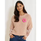 MARTA DU CHATEAU Marta Du Chateau dam stickad MdcLaura Knit Flower old pink