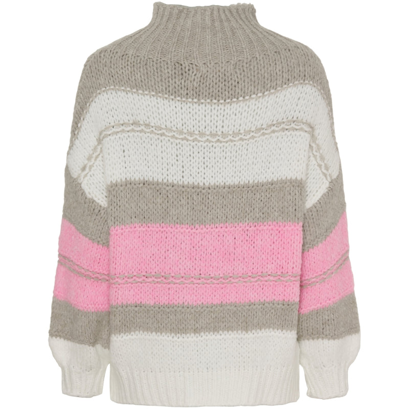 MARTA DU CHATEAU Marta Du Chateau dam stickad MdcMaddy Knit Bianco/Beige058/Fuxia Chiaro086