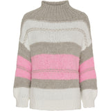 MARTA DU CHATEAU Marta Du Chateau dam stickad MdcMaddy Knit Bianco/Beige058/Fuxia Chiaro086