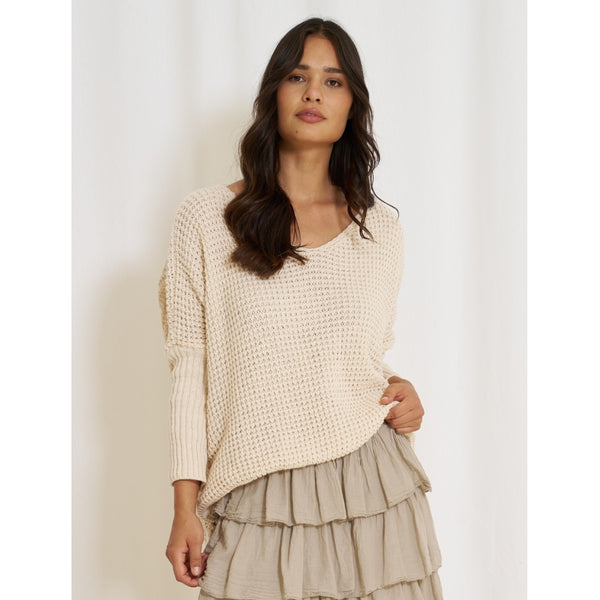 MARTA DU CHATEAU Marta Du Chateau dam stickad MdcMille Knit Beige