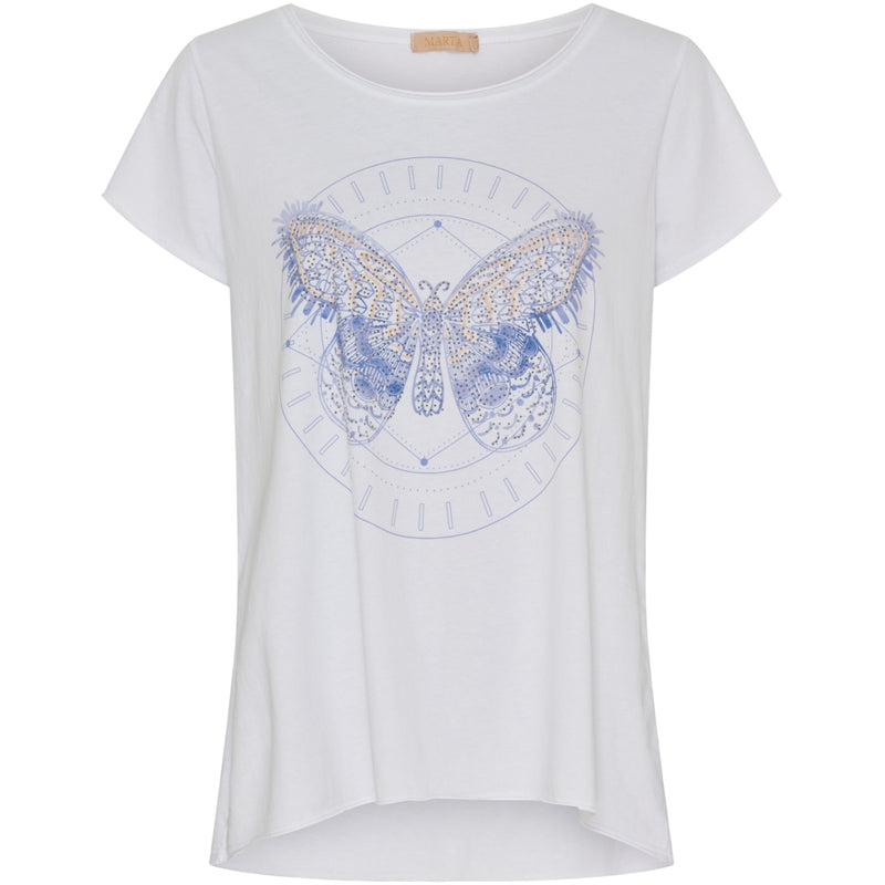 MARTA DU CHATEAU Marta Du Chateau dam t-shirt MdcMarie T-shirt BlueButterfly