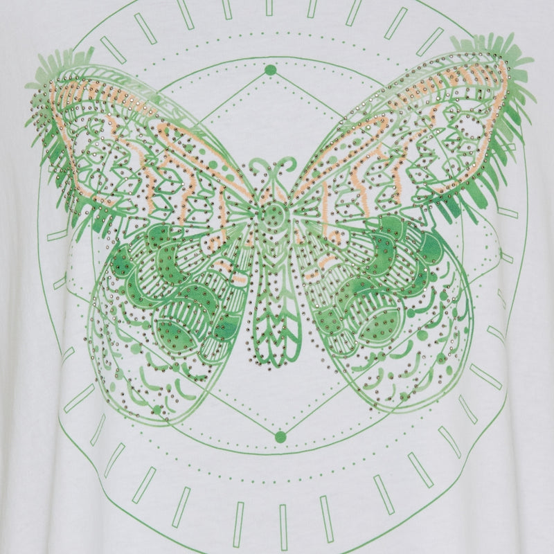 MARTA DU CHATEAU Marta Du Chateau dam t-shirt MdcMarie T-shirt GreenButterfly