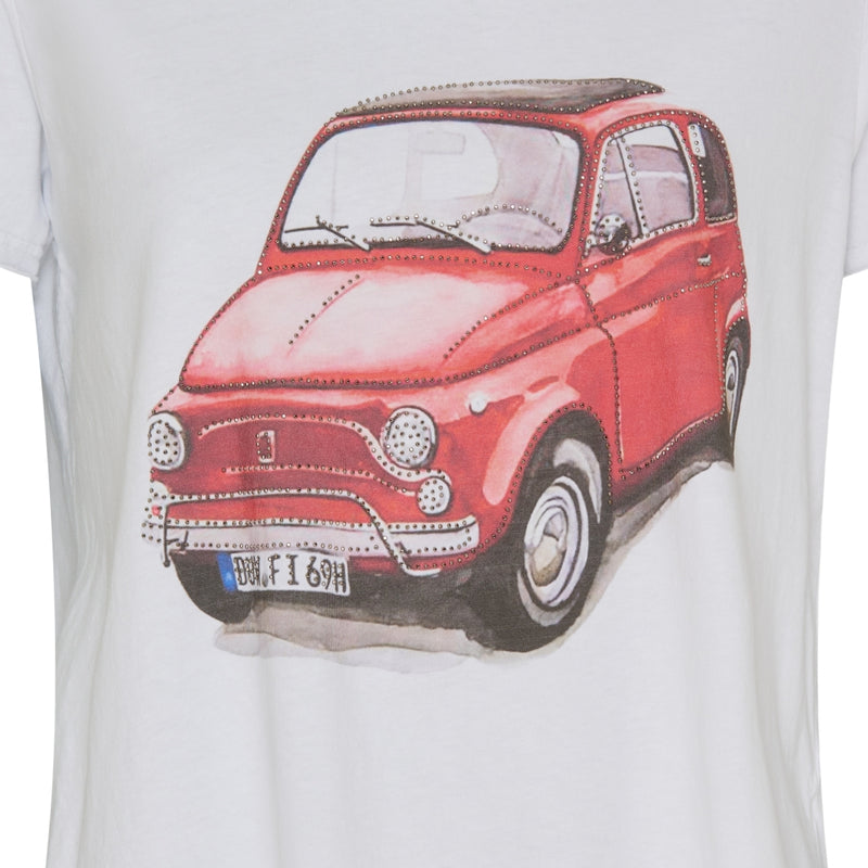 MARTA DU CHATEAU Marta Du Chateau dam t-shirt MdcMarie T-shirt Red Car