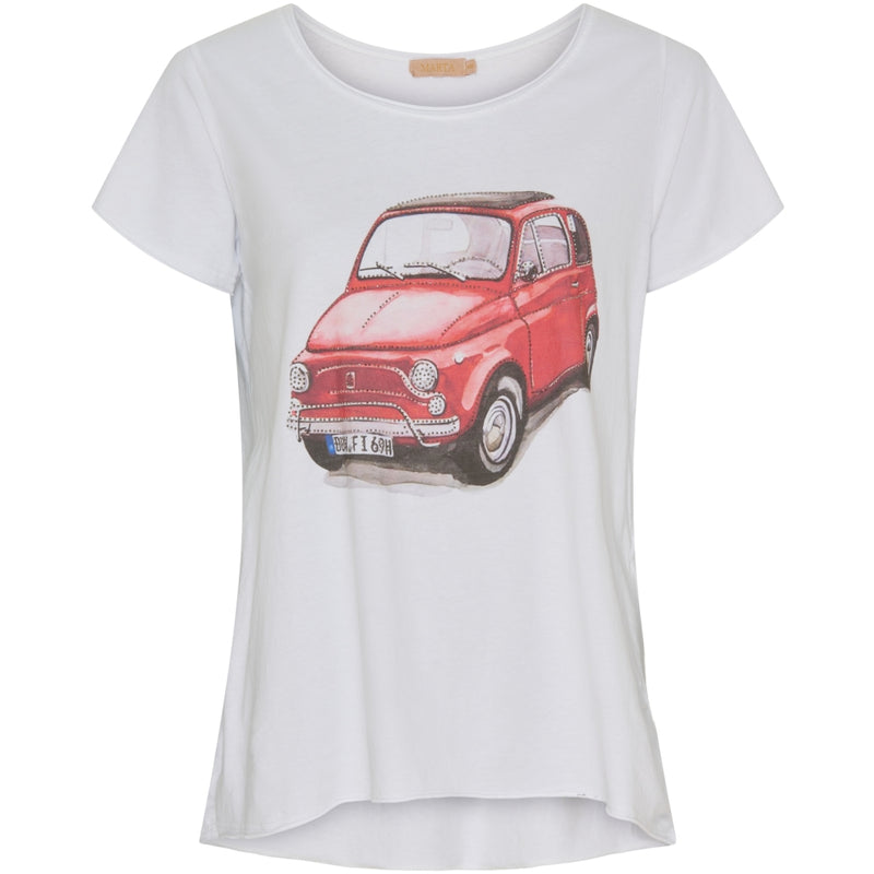 MARTA DU CHATEAU Marta Du Chateau dam t-shirt MdcMarie T-shirt Red Car