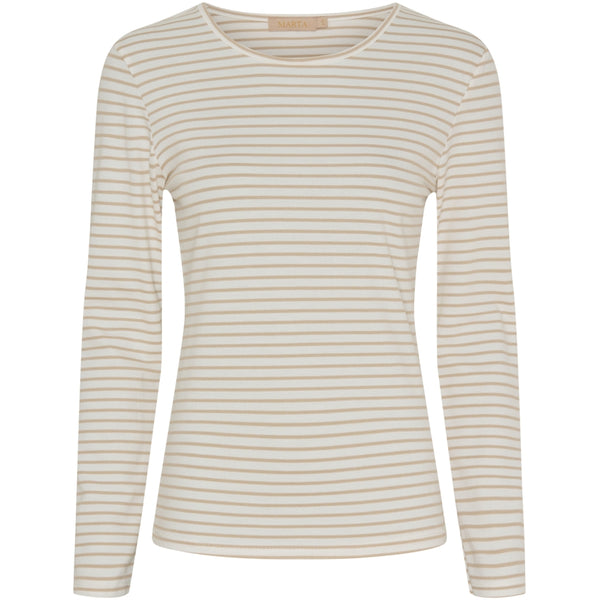 MARTA DU CHATEAU Marta Du Chateau dam t-shirt MdcNancy LS Tee Beige/white