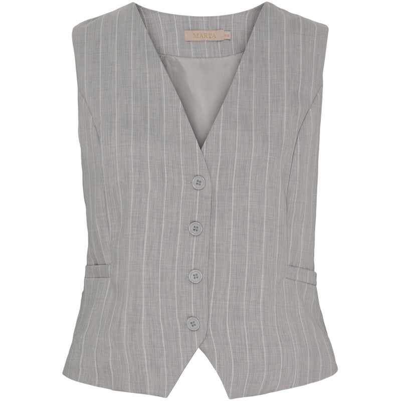 MARTA DU CHATEAU Marta Du Chateau dam väst MdcSolveig Vest LightGreyStripe3211