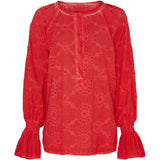 MARTA DU CHATEAU Marta Du Chateau dam blus MdcBianca Blouse Red Cold Wash