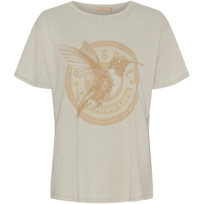 MARTA DU CHATEAU Marta Du Chateau dam t-shirt MdcInge T-shirt Beige/Beige Hummingbird