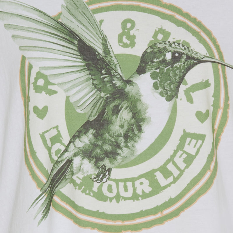 MARTA DU CHATEAU Marta Du Chateau dam t-shirt MdcInge T-shirt White/Millitary Hummingbird