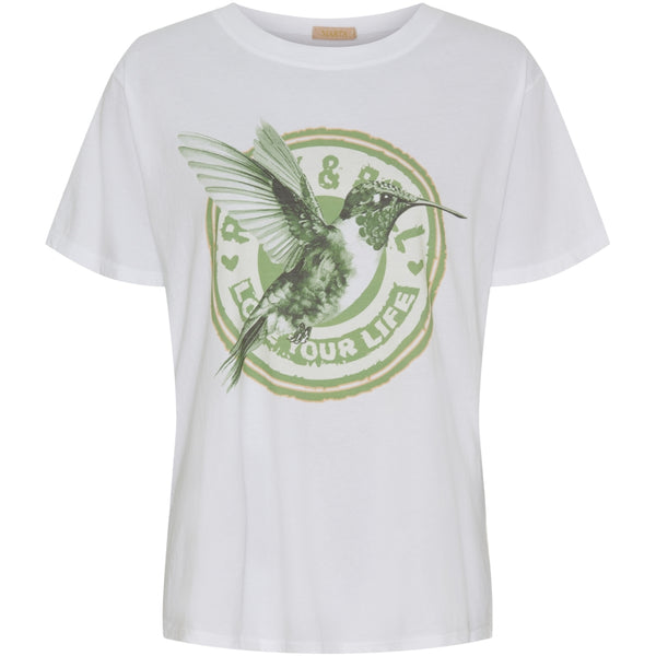 MARTA DU CHATEAU Marta Du Chateau dam t-shirt MdcInge T-shirt White/Millitary Hummingbird