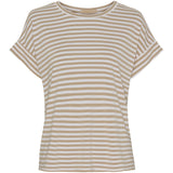 MARTA DU CHATEAU Marta du chateau dam t-shirt 85356 T-shirt White/Beige Stripe