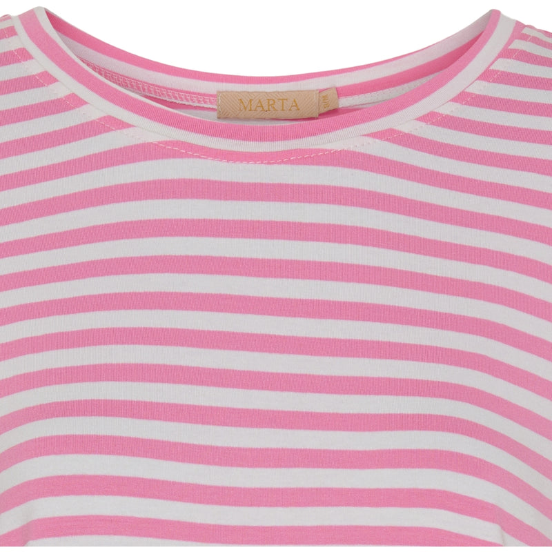 MARTA DU CHATEAU Marta du chateau dam t-shirt 85356 T-shirt White/Bubblegum Stripe