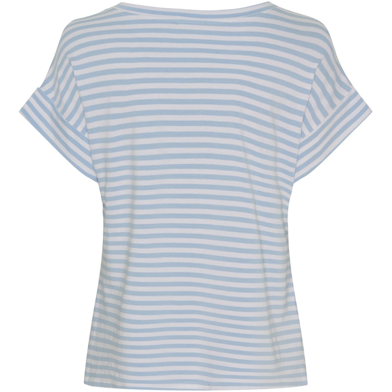 MARTA DU CHATEAU Marta du chateau dam t-shirt 85356 T-shirt White/Celeste Stripe