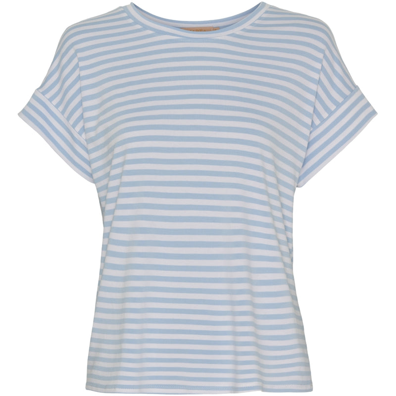 MARTA DU CHATEAU Marta du chateau dam t-shirt 85356 T-shirt White/Celeste Stripe