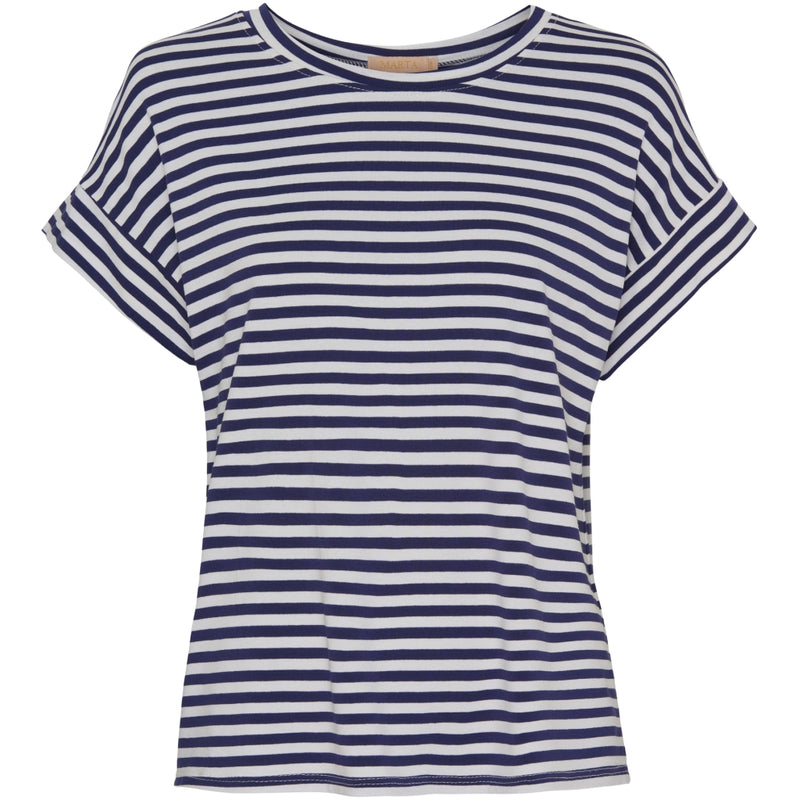 MARTA DU CHATEAU Marta du chateau dam t-shirt 85356 T-shirt White/Navy stripe