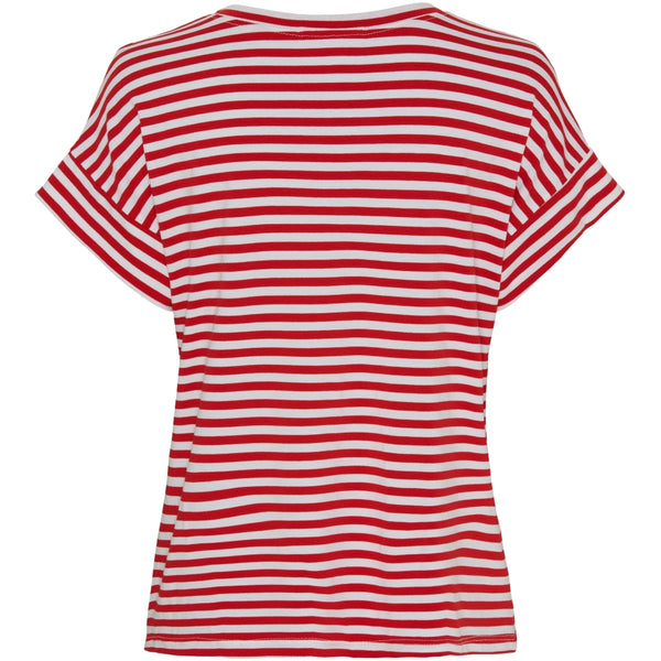 MARTA DU CHATEAU Marta du chateau dam t-shirt 85356 T-shirt White/Rosso Stripe