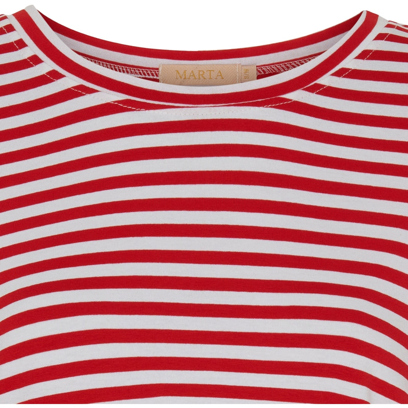 MARTA DU CHATEAU Marta du chateau dam t-shirt 85356 T-shirt White/Rosso Stripe