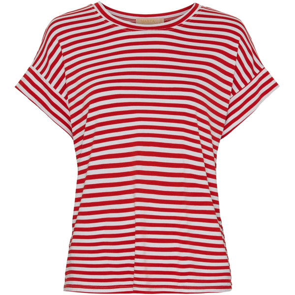 MARTA DU CHATEAU Marta du chateau dam t-shirt 85356 T-shirt White/Rosso Stripe