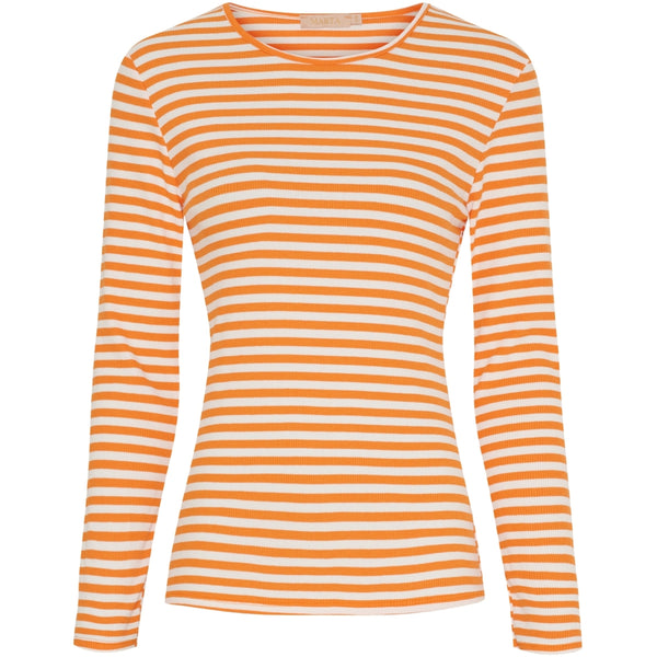 MARTA DU CHATEAU Marta du Chateau Dam långärmad T-Shirt MdcJosiane 49066 LS Tee Arancio/Greggio