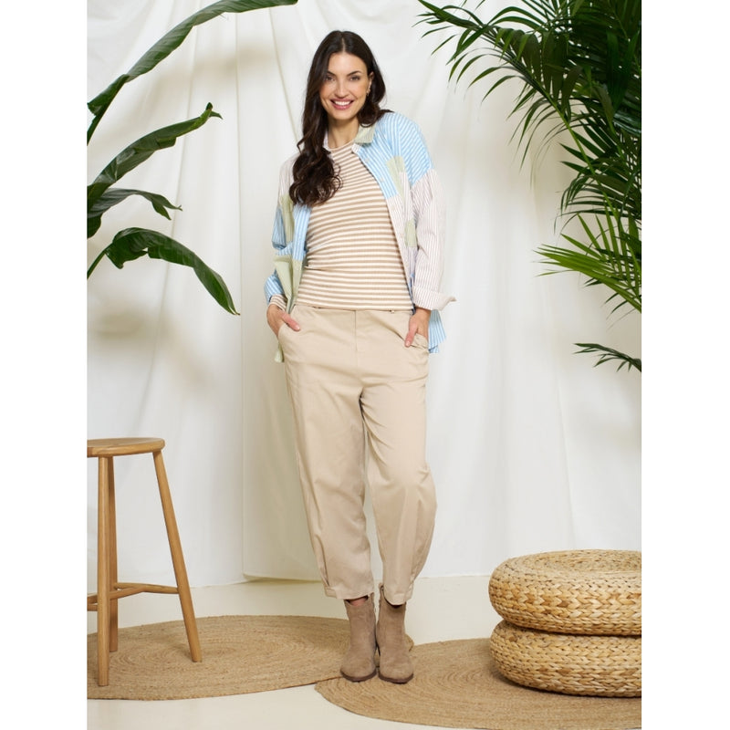 MARTA DU CHATEAU Marta du Chateau Dam långärmad T-Shirt MdcJosiane 49066 LS Tee Beige/greggio