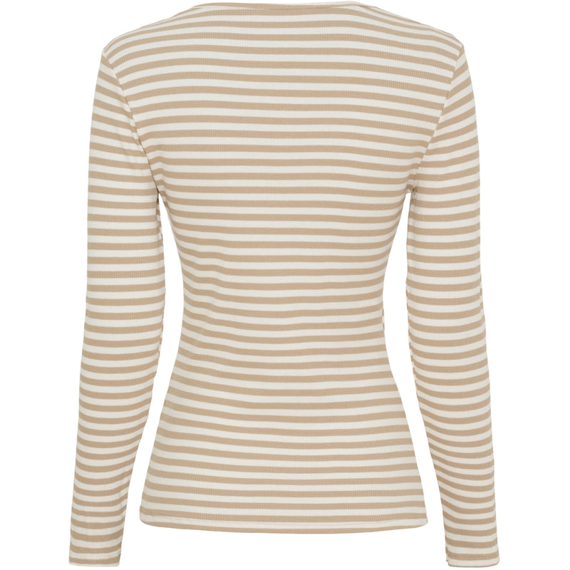MARTA DU CHATEAU Marta du Chateau Dam långärmad T-Shirt MdcJosiane 49066 LS Tee Beige/greggio
