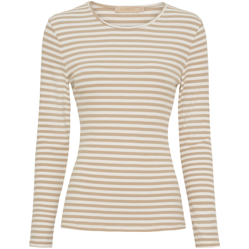 MARTA DU CHATEAU Marta du Chateau Dam långärmad T-Shirt MdcJosiane 49066 LS Tee Beige/greggio