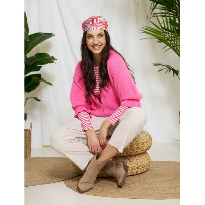 MARTA DU CHATEAU Marta du Chateau Dam långärmad T-Shirt MdcJosiane 49066 LS Tee Cardinale/Greggio