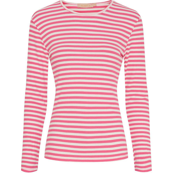 MARTA DU CHATEAU Marta du Chateau Dam långärmad T-Shirt MdcJosiane 49066 LS Tee Cardinale/Greggio