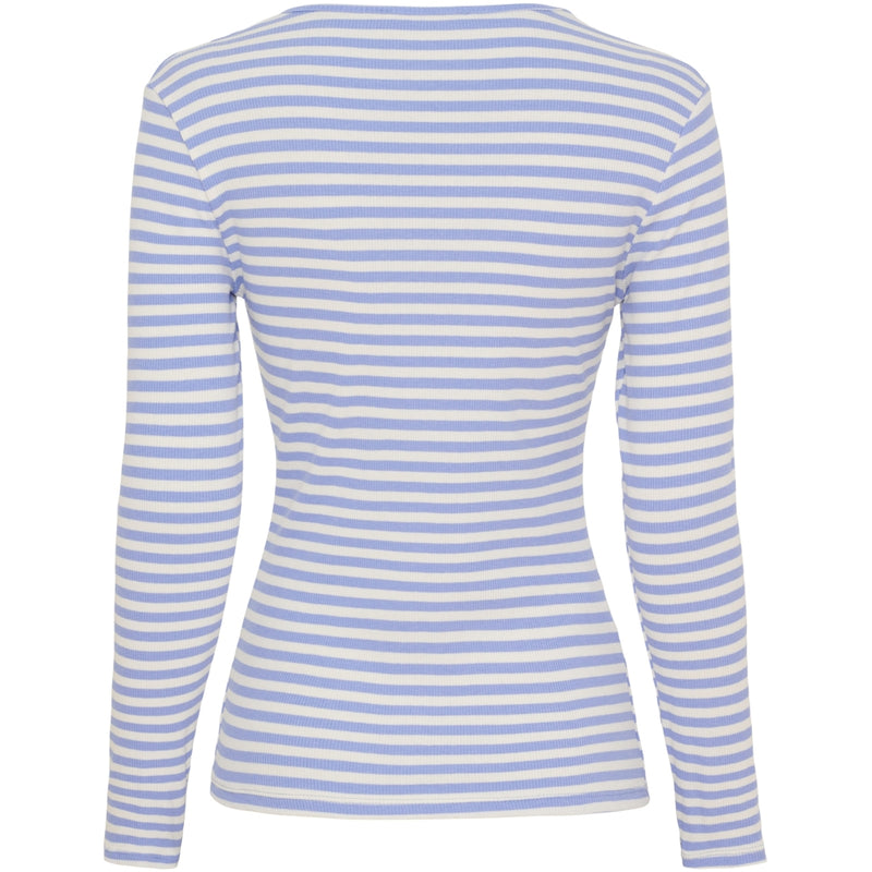 MARTA DU CHATEAU Marta du Chateau Dam långärmad T-Shirt MdcJosiane 49066 LS Tee Celeste/greggio