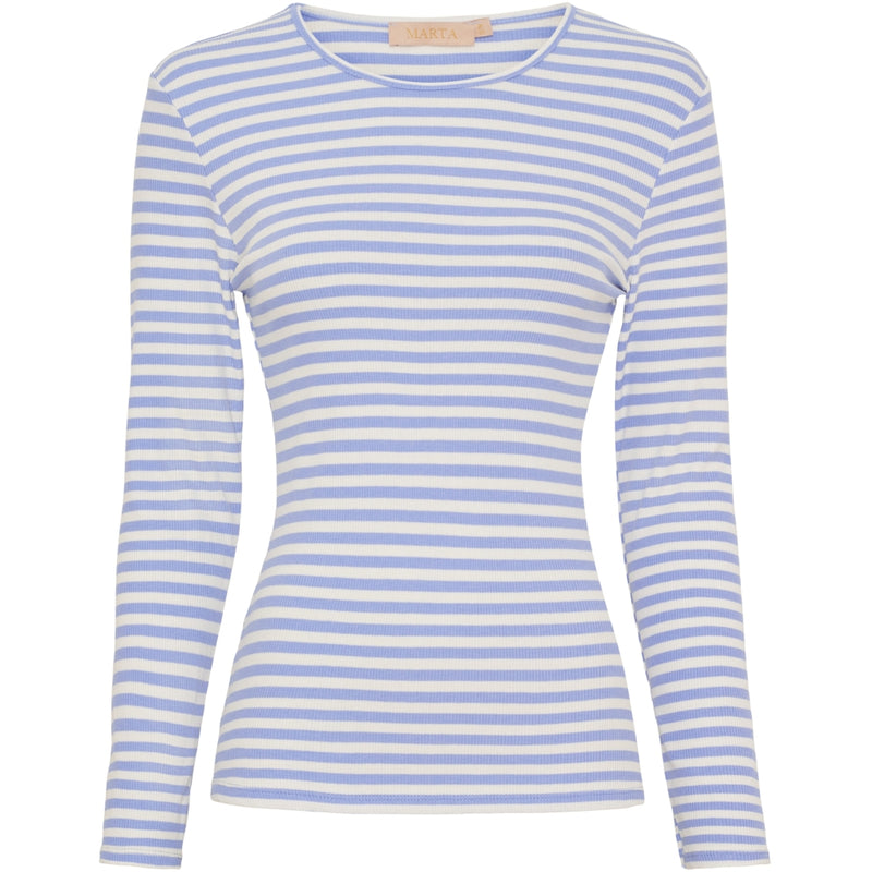 MARTA DU CHATEAU Marta du Chateau Dam långärmad T-Shirt MdcJosiane 49066 LS Tee Celeste/greggio