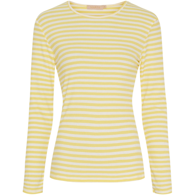 MARTA DU CHATEAU Marta du Chateau Dam långärmad T-Shirt MdcJosiane 49066 LS Tee Giallo/Greggio