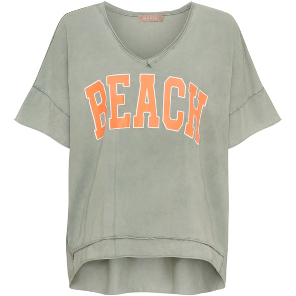 MARTA DU CHATEAU Marta du Chateau dam T-shirt MdcNella 2436/B T-shirt Military/Arancio