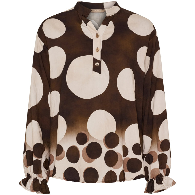 MARTA DU CHATEAU Marta du Chateau dam blus MdcAspen 7704 Shirt MarroneEZ552DB