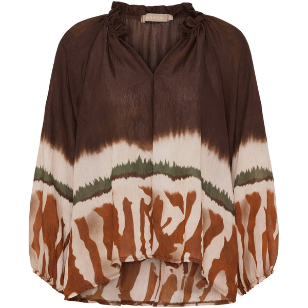 MARTA DU CHATEAU Marta du Chateau dam blus MdcBelladonna 003 Shirt Marrone