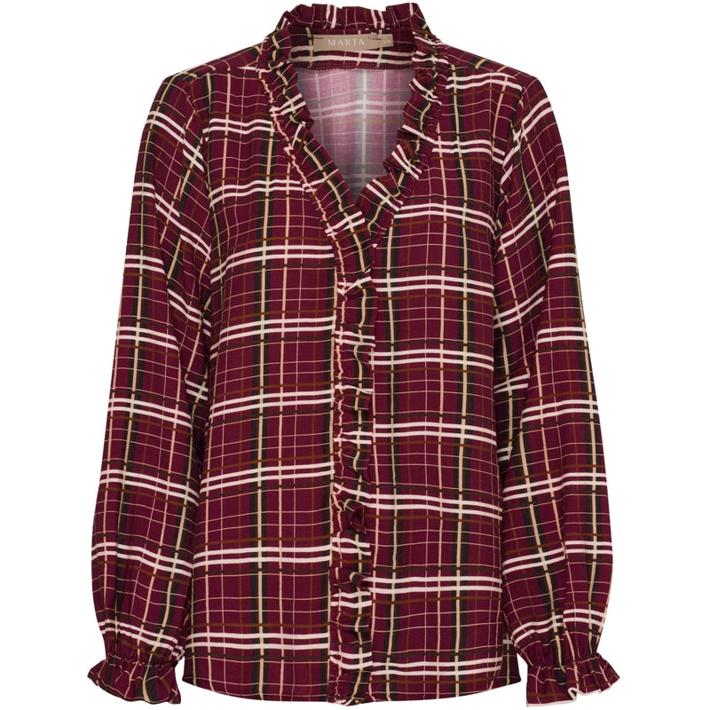 MARTA DU CHATEAU Marta du Chateau dam blus MdcBrook 7648 Shirt Bordeaux10882tpd