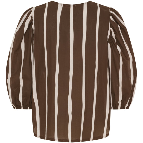 MARTA DU CHATEAU Marta du Chateau dam blus MdcEvelina 58130M Shirt Brown Stripe
