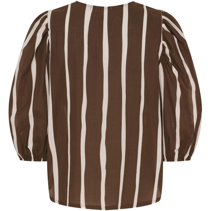 MARTA DU CHATEAU Marta du Chateau dam blus MdcEvelina 58130M Shirt Brown Stripe