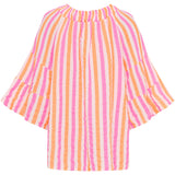 MARTA DU CHATEAU Marta du Chateau dam blus MdcPutte 7316 Shirt Orange/Fuxia Stripe