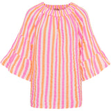 MARTA DU CHATEAU Marta du Chateau dam blus MdcPutte 7316 Shirt Orange/Fuxia Stripe