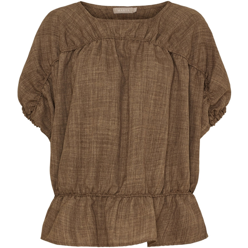 MARTA DU CHATEAU Marta du Chateau dam blus MdcSaffron 258685 Blouse Brown